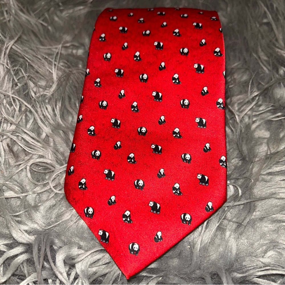 KAI LONG Men’s Handmade 100% SILK Tie w/Pandas
